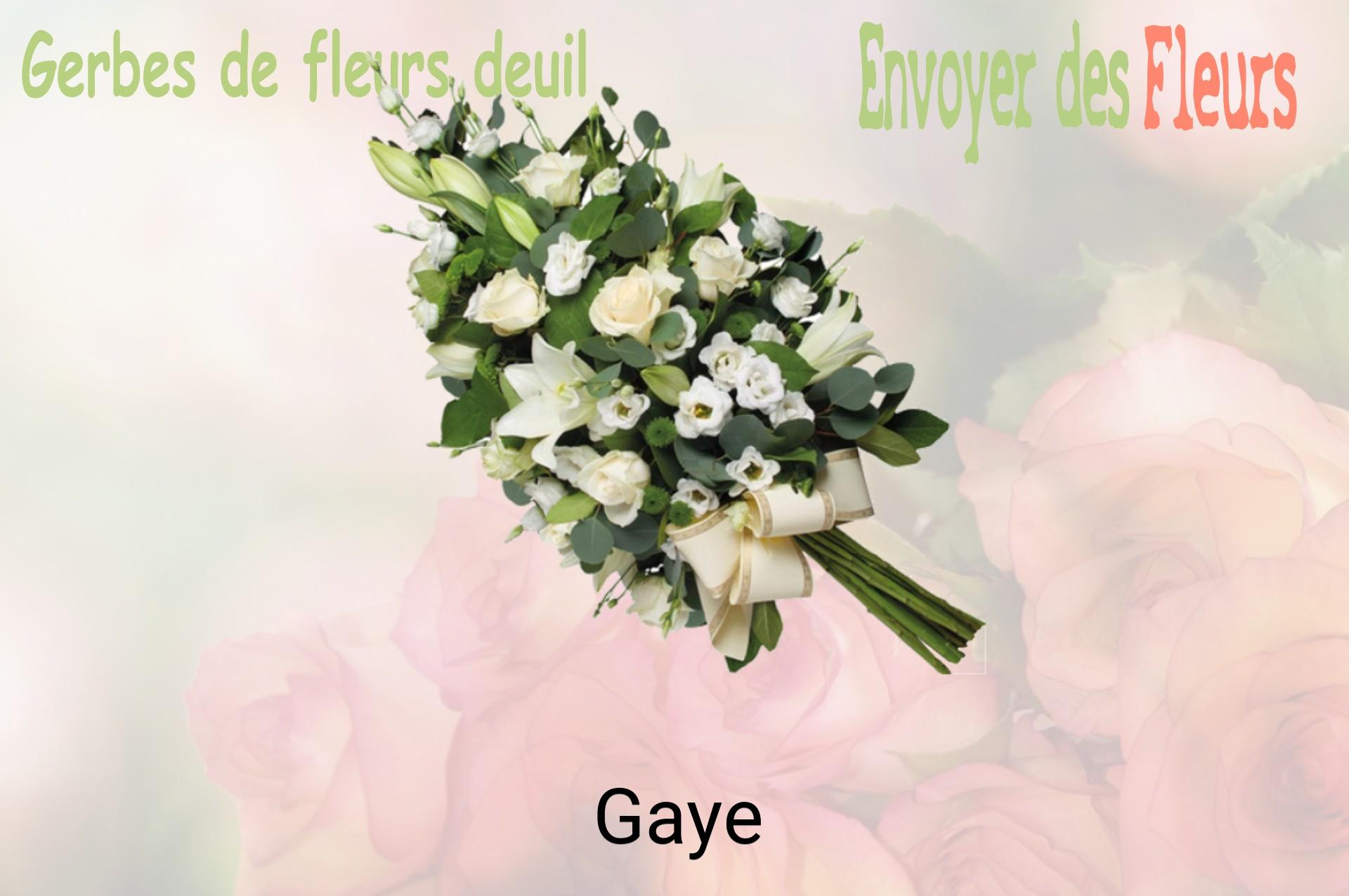 Gerbe de fleurs de deuil livrée à Gaye